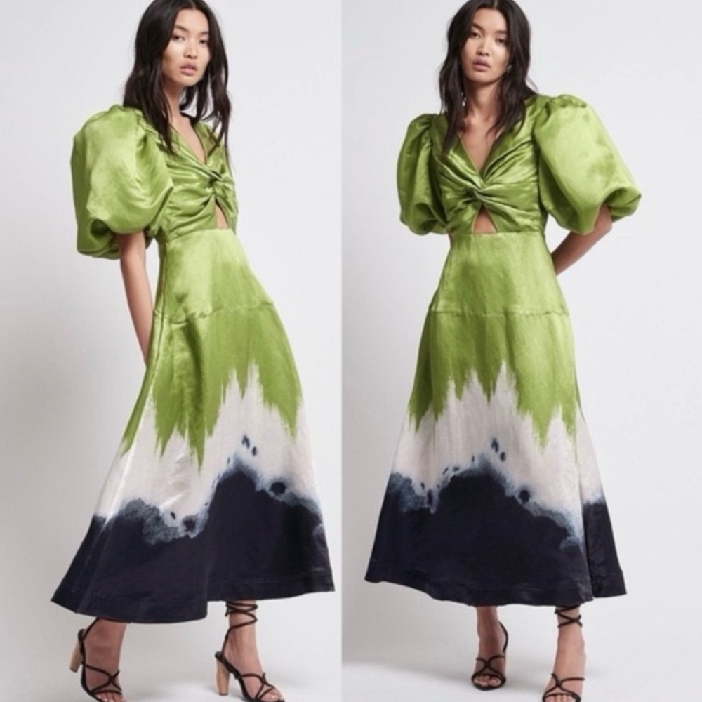 AJE GREEN TIE DYE DRESS